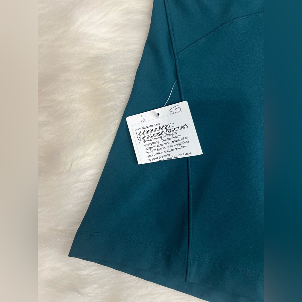 ‼️SOLD‼️🆕Lululemon 🍋Align™ Waist-Length
Racerback Tank Top Colour Storm Teal 6 - Picture 9 of 10